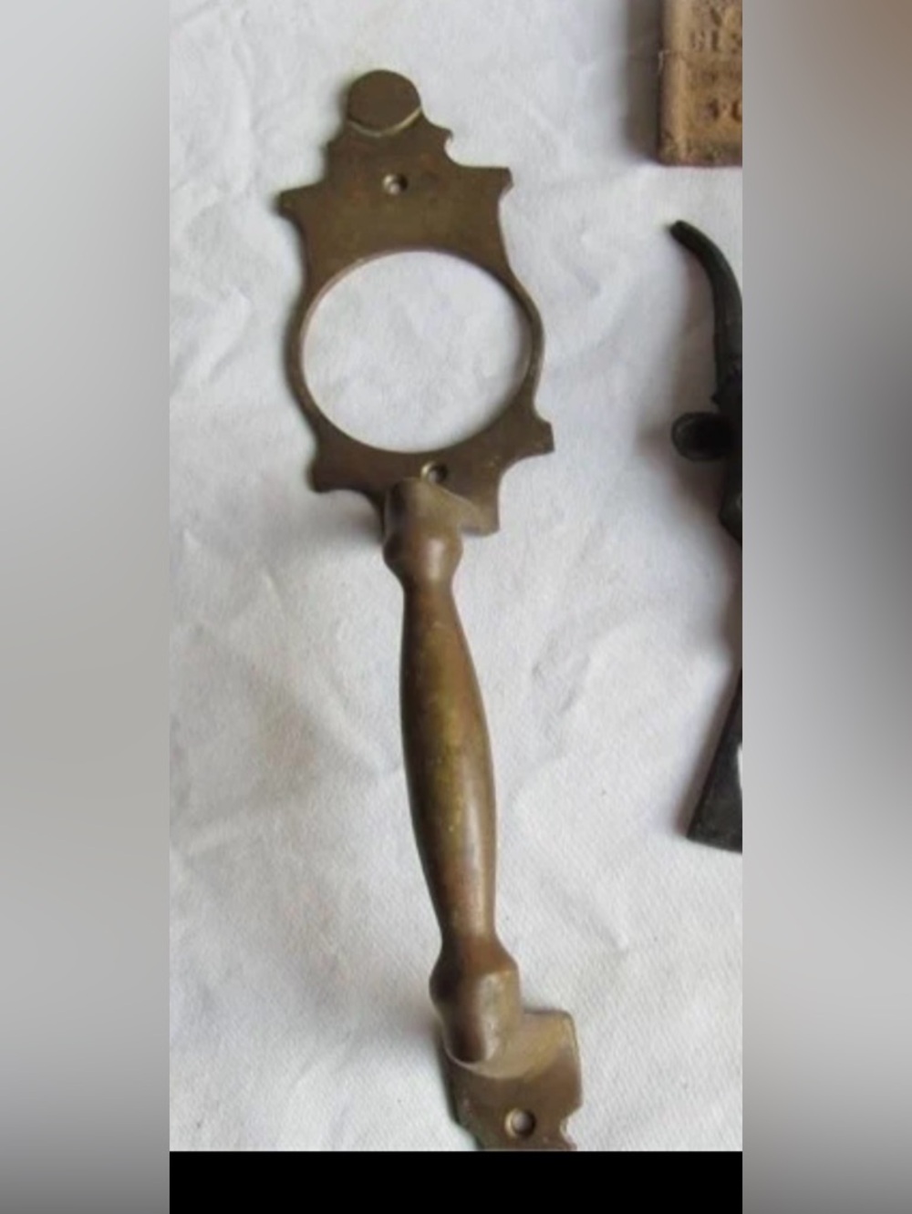 FINE ANTIQUE ARTS & CRAFTS SOLID BRASS FRONT DOOR HANDLE